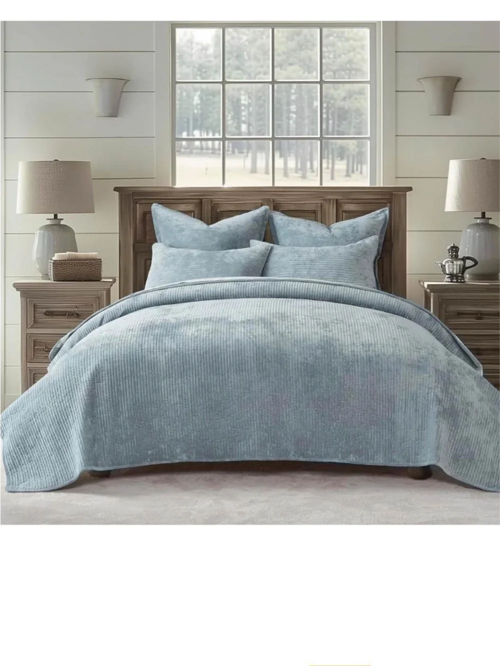 EverGrace Velvet Quilt Set full/queen Size, Luxurious Soft Quilted Bedding Sets